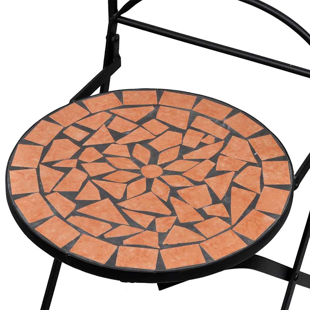 Folding Bistro Chairs 2 Pcs Ceramic Terracotta