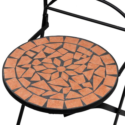 Folding Bistro Chairs 2 Pcs Ceramic Terracotta