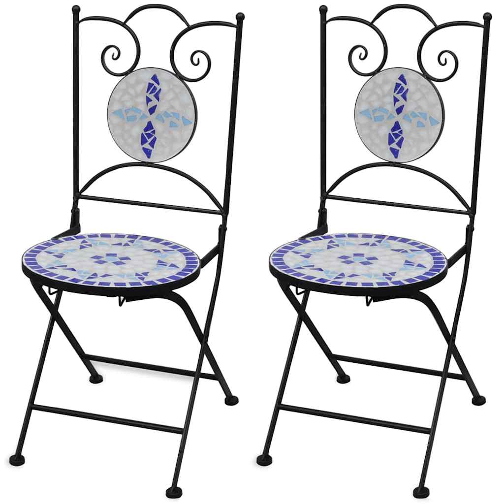 Folding Bistro Chairs 2 Pcs Ceramic Terracotta