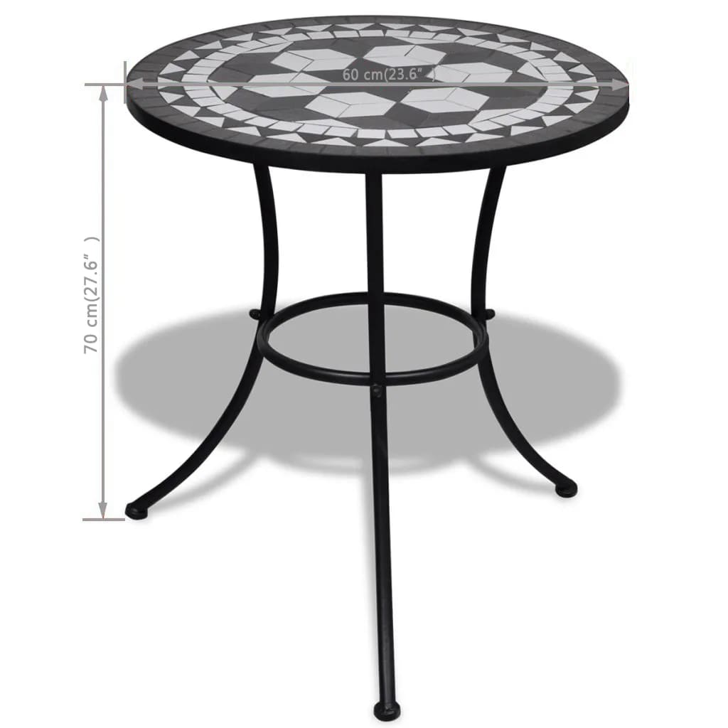 Bistro Table And White 60 Cm Mosaic