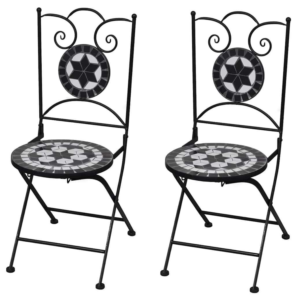 Folding Bistro Chairs 2 Pcs Ceramic Terracotta