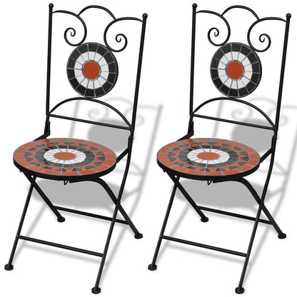 Folding Bistro Chairs 2 Pcs Ceramic Terracotta