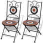 Folding Bistro Chairs 2 Pcs Ceramic Terracotta