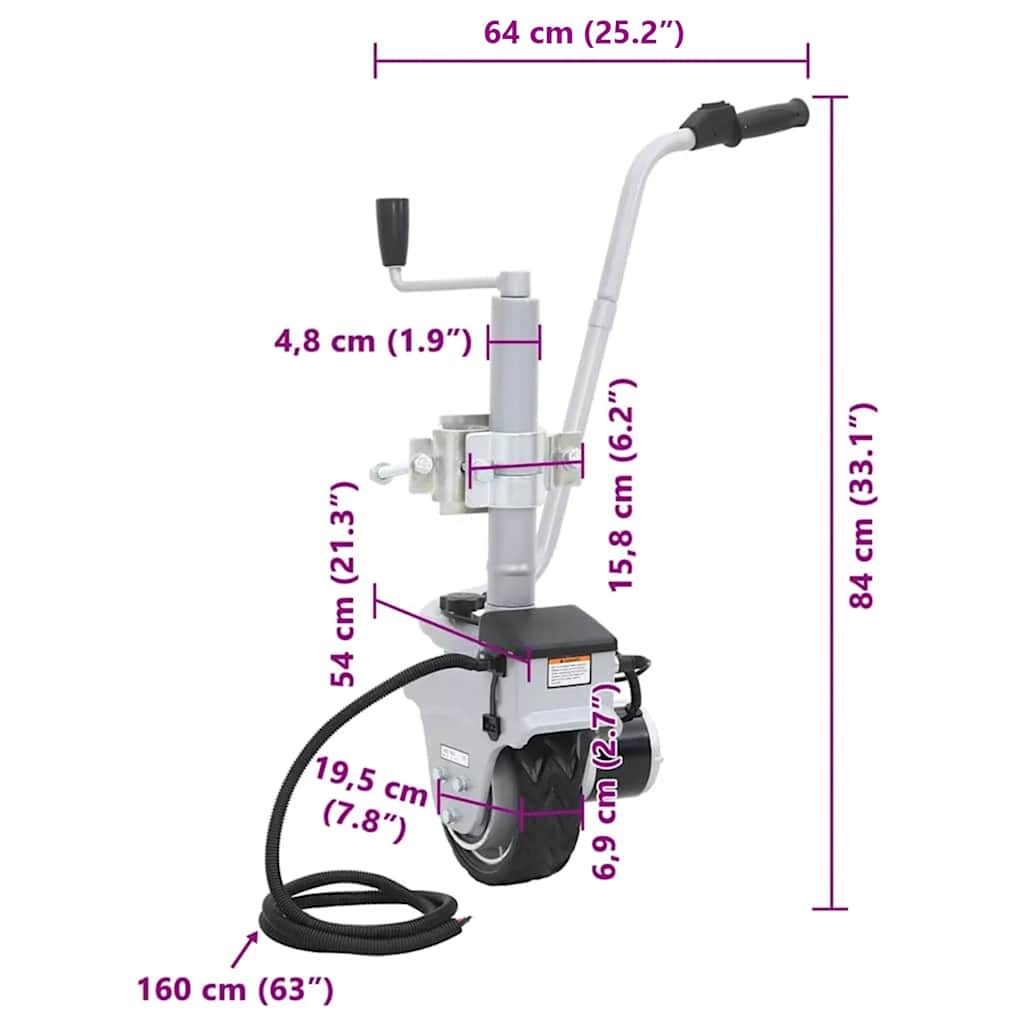 Aluminium Motorised Jockey Wheel Trailer 12 V 350 W