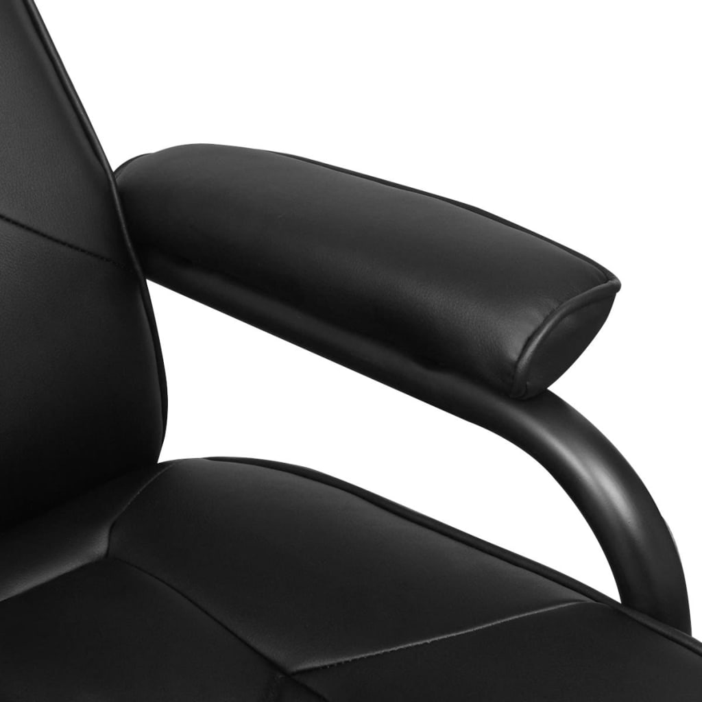 Tv Armchair With Footstool Black Faux Leather