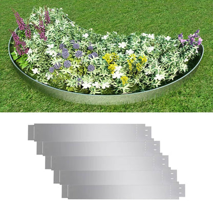 Lawn Fences 5 Pcs Galvanised Steel