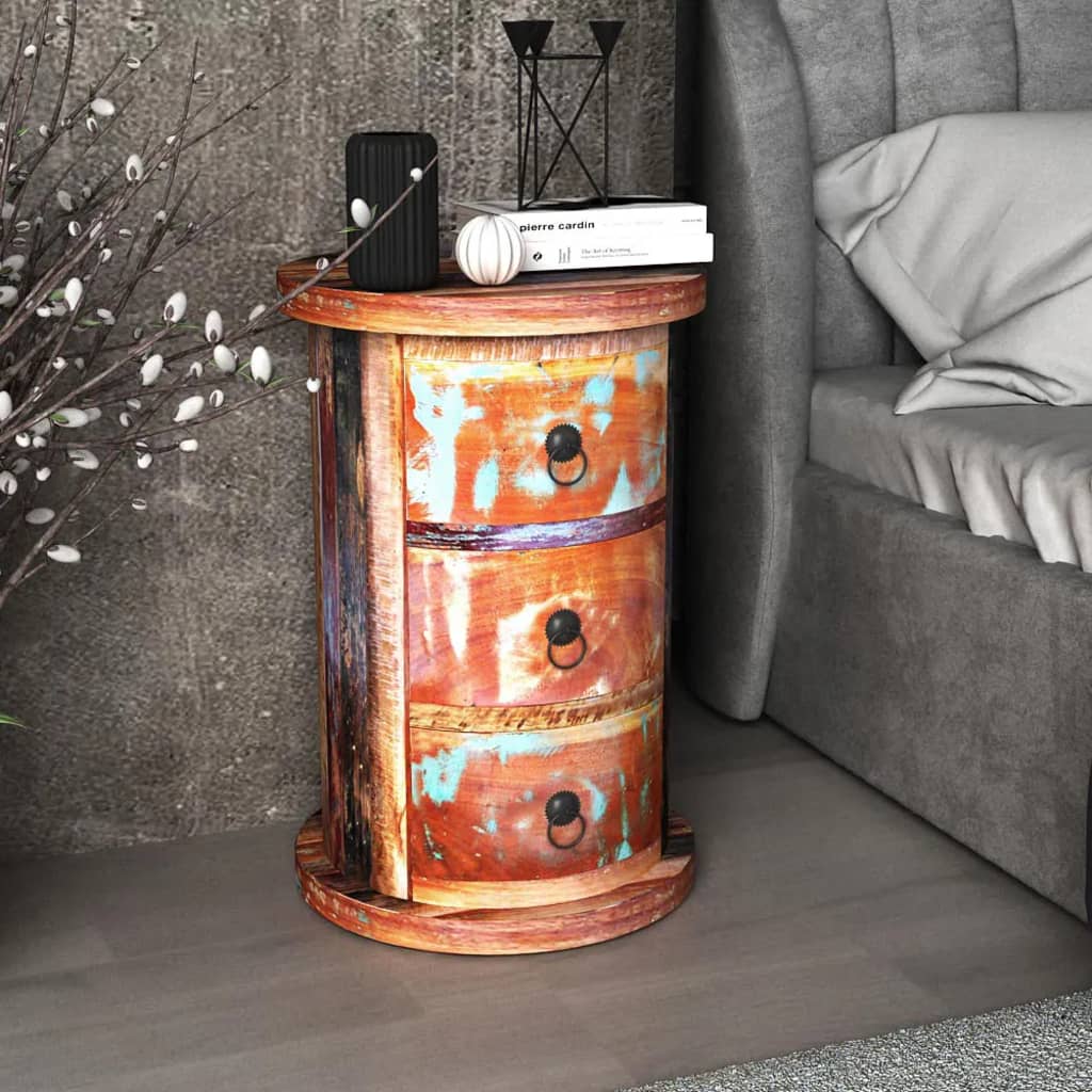 Reclaimed Cabinet With 3 Drawers Solid Wood