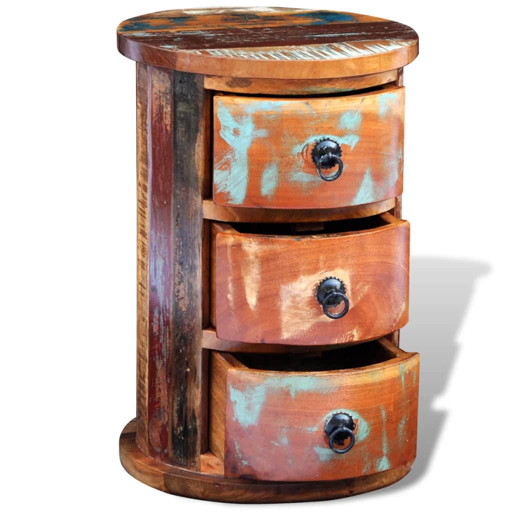 Reclaimed Cabinet With 3 Drawers Solid Wood
