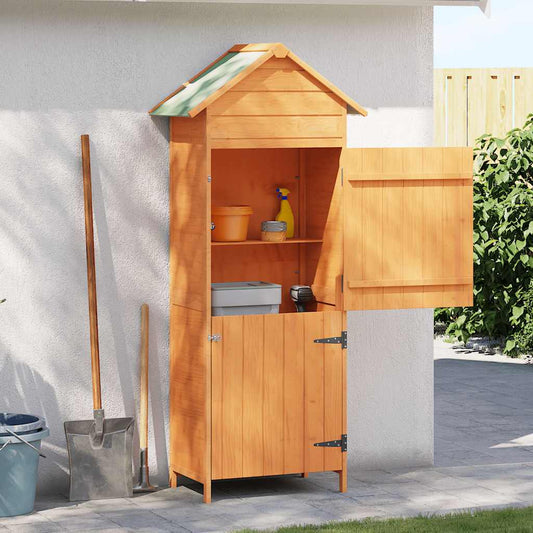 Garden Storage Cabinet Brown 42.5X64X190 Cm