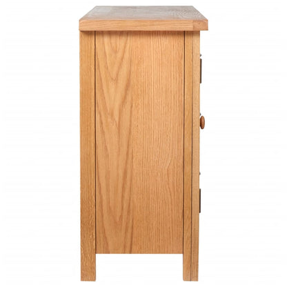 Sideboard With 3 Drawers 110X33.5X70 Cm Solid Oak Wood
