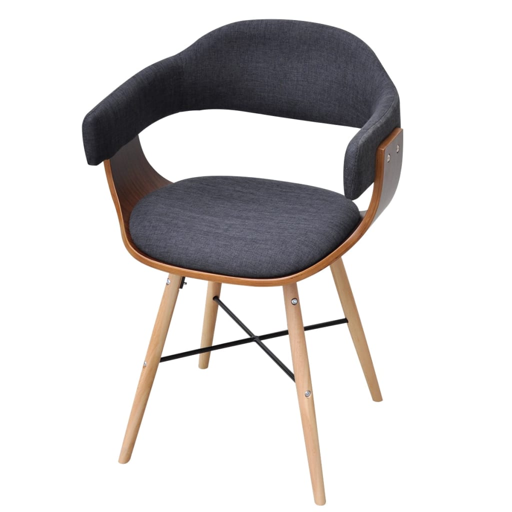 Dining Chairs 2 Pcs Bent Wood And Fabric