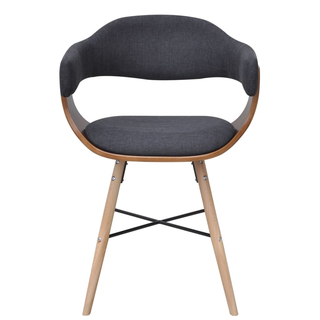 Dining Chairs 2 Pcs Bent Wood And Fabric