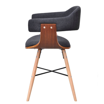 Dining Chairs 2 Pcs Bent Wood And Fabric