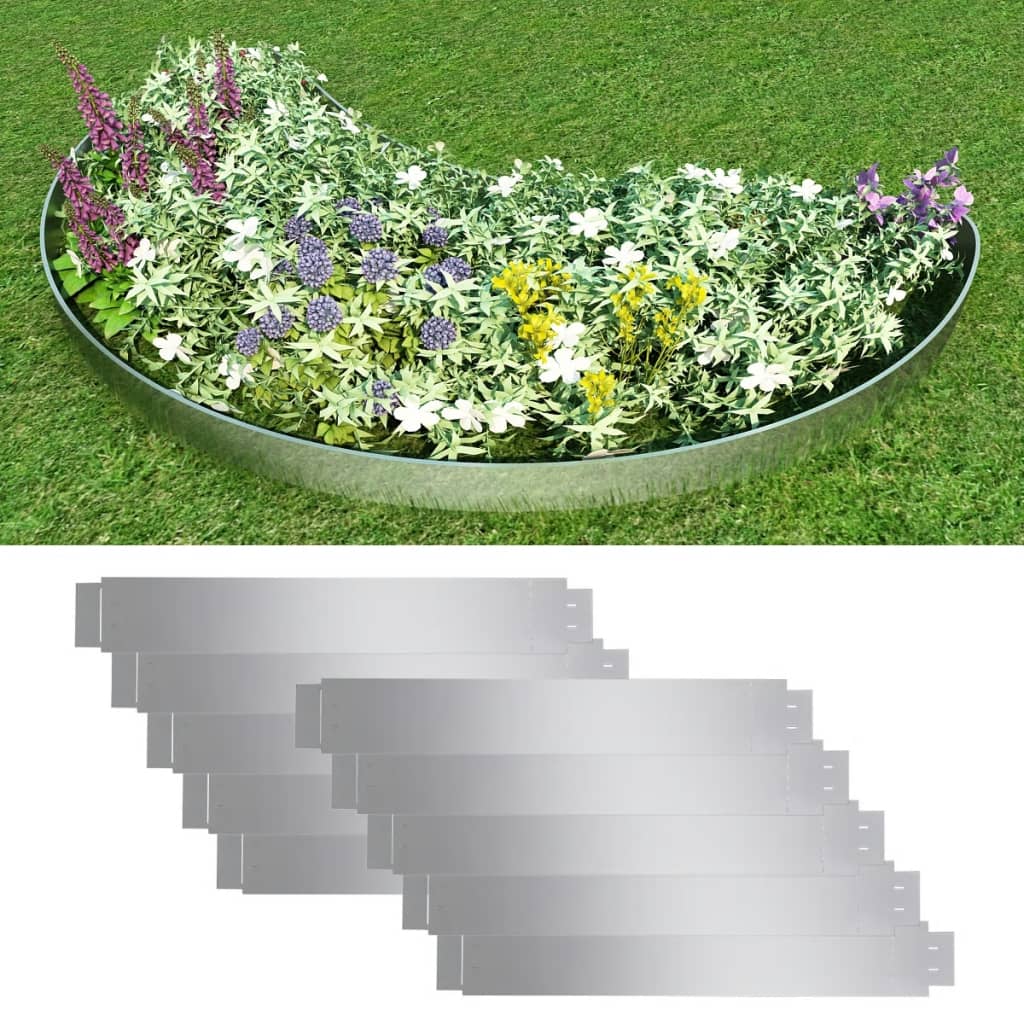 Lawn Fences 5 Pcs Galvanised Steel