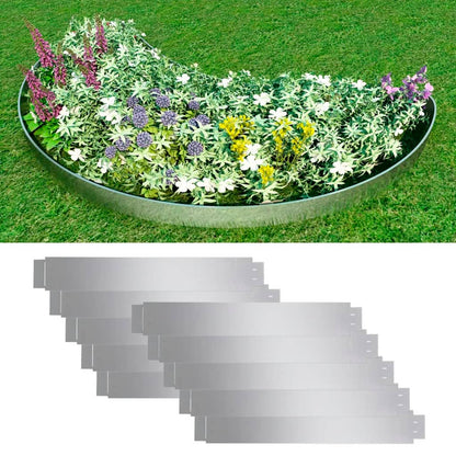 Lawn Fences 5 Pcs Galvanised Steel