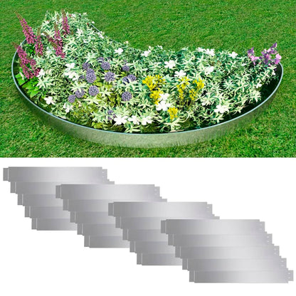 Lawn Fences 5 Pcs Galvanised Steel