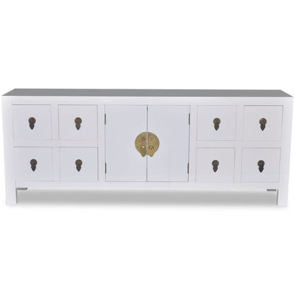 Wooden Sideboard Asian Style With 8 Drawers And 2 Doors