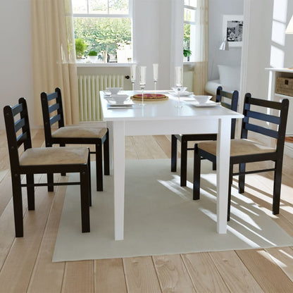 Dining Chairs 6 Pcs Solid Wood And Velvet
