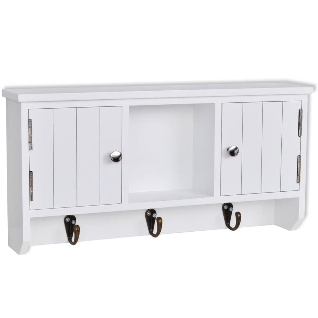 Wall Cabinet For Keys And Jewellery With Doors And Hooks