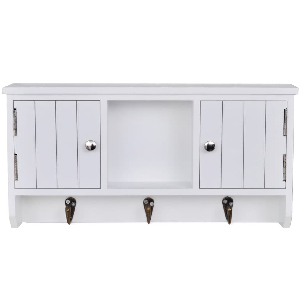 Wall Cabinet For Keys And Jewellery With Doors And Hooks