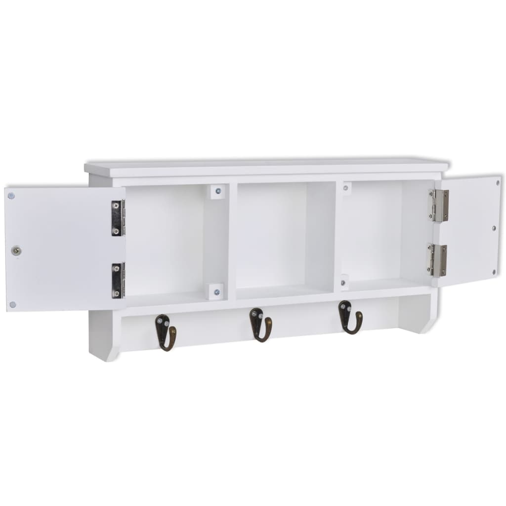 Wall Cabinet For Keys And Jewellery With Doors And Hooks