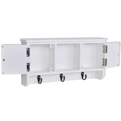 Wall Cabinet For Keys And Jewellery With Doors And Hooks