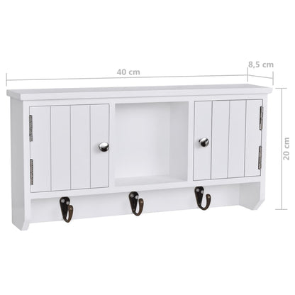 Wall Cabinet For Keys And Jewellery With Doors And Hooks