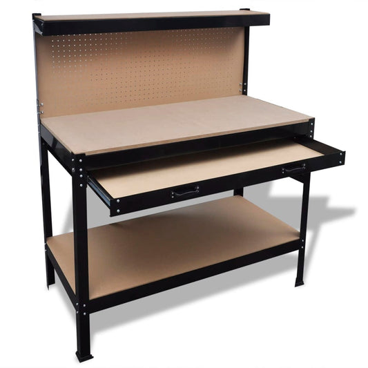Workbench With Pegboard And Drawer