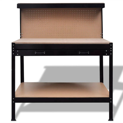 Workbench With Pegboard And Drawer