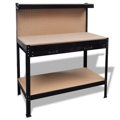 Workbench With Pegboard And Drawer