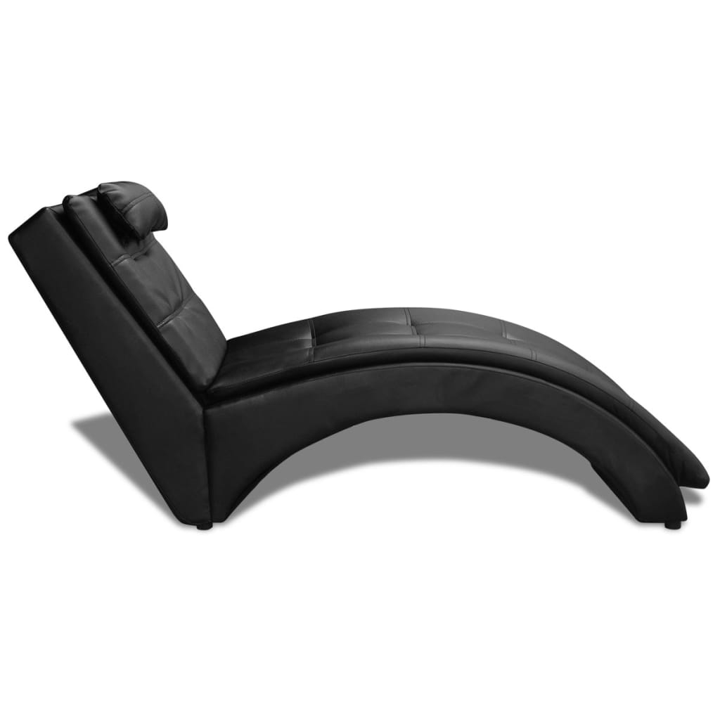 Chaise Longue With Pillow Faux Leather
