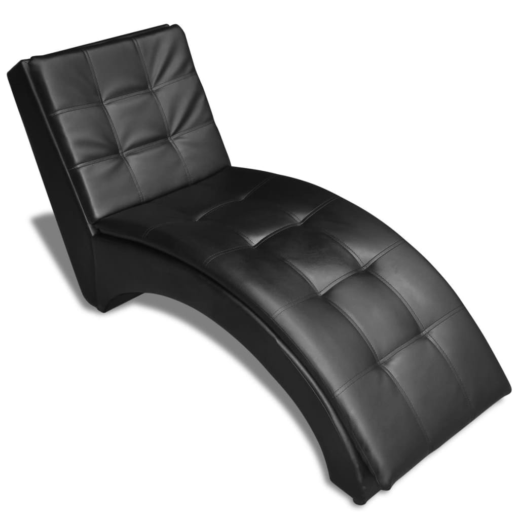 Chaise Longue With Pillow Faux Leather