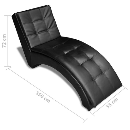 Chaise Longue With Pillow Faux Leather