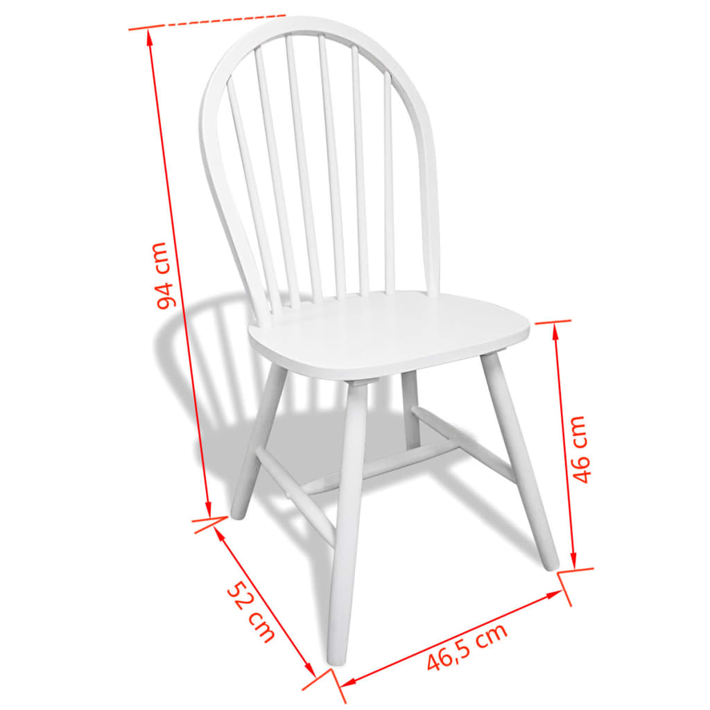 Dining Chairs 6 Pcs Solid Rubber Wood