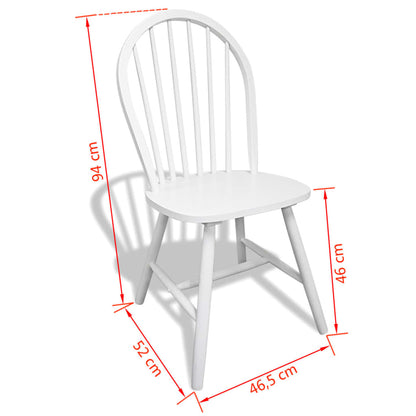 Dining Chairs 6 Pcs Solid Rubber Wood