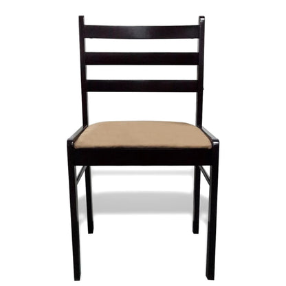 Dining Chairs 6 Pcs Solid Wood And Velvet