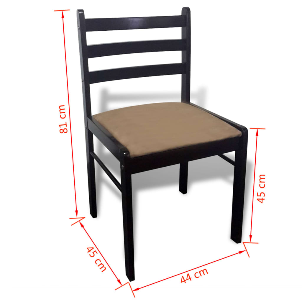 Dining Chairs 6 Pcs Solid Wood And Velvet