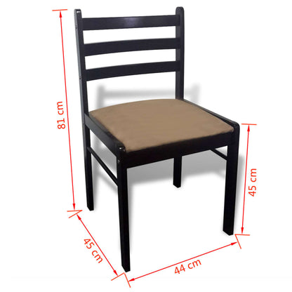 Dining Chairs 6 Pcs Solid Wood And Velvet