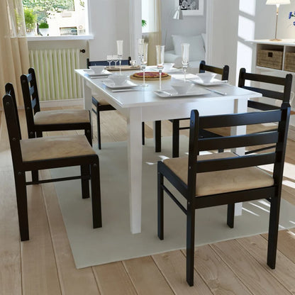 Dining Chairs 6 Pcs Solid Wood And Velvet