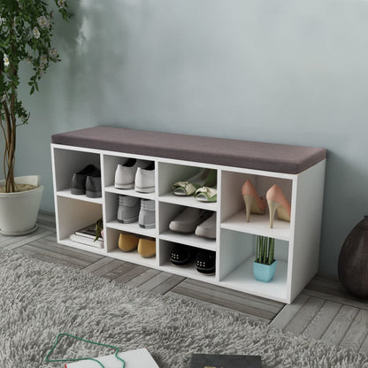 Shoe Storage Bench 10 Compartments Oak Colour