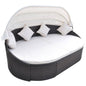 Outdoor Lounge Bed With Canopy Poly Rattan