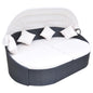 Outdoor Lounge Bed With Canopy Poly Rattan