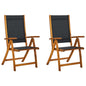 Folding Garden Chairs 4 Pcs Solid Wood Acacia And Textilene