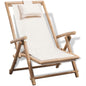 Reclining Relaxing Chair Bamboo And Fabric