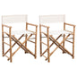 Folding Director's Chairs 2 Pcs Bamboo And Fabric