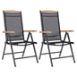 Folding Garden Chairs 6 Pcs Textilene Black
