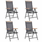 Folding Garden Chairs 6 Pcs Textilene Black
