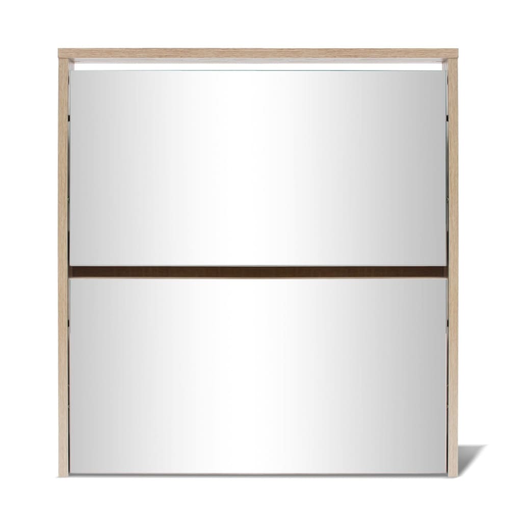 Shoe Cabinet 2-Layer Mirror 63X17X