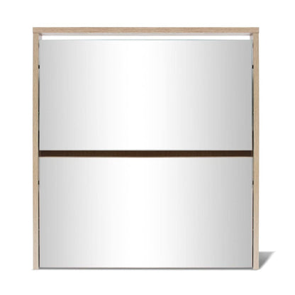 Shoe Cabinet 2-Layer Mirror 63X17X