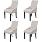 Dining Chairs 2 Pcs Cream Grey Fabric